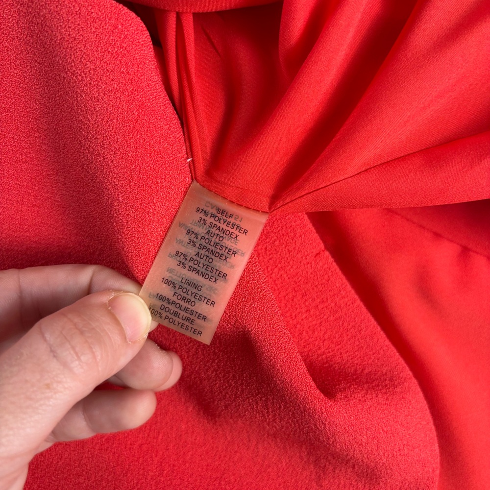 Vince Camuto size 8 Halter V Neck Sleeveless Knee Length Dress Orange Pin Coral - Picture 6 of 12